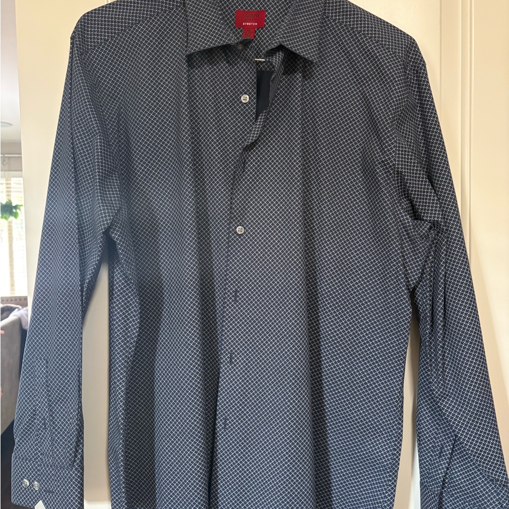 Alfani Men's Black And White Geometric Dress Shirt